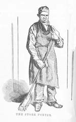 The Store Porter. Illustration in City Characters, or, Familiar Scenes in Town (Philadelphia: Geo. S. Appleton; New York: D. Appleton & Co., 1851), p. 46