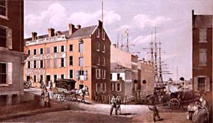 Louis L. Peck manufacturer & dealer in varnishes, pine oil, virgin & spts. of turpentine. Flour & farina store, 101 S. Front St. Varnish store, 15 Dock St. Lamp, pine oil & fluid store, 3 & 5 N. Eighth St, Philadelphia. (Philadelphia: Printed in colors by Wagner & McGuigan, No. 4 Franklin Place, ca. 1855). 