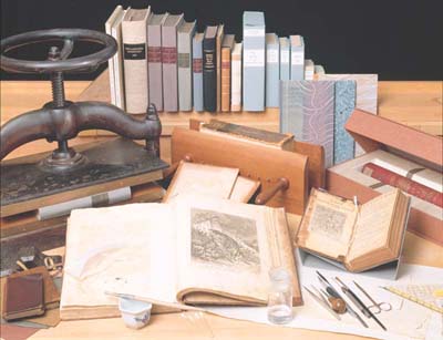 Examples of craftsmanship of the Library Company of Philadelphia McLean Conservation Department.