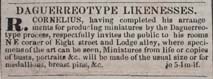 “Daguerreotype Likenesses,” in North American and Daily Advertiser, June 12, 1840. Reproduction of newspaper in the collection of the Historical Society of Pennsylvania.
