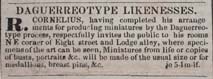 “Daguerreotype Likenesses,” in North American and Daily Advertiser, June 12, 1840. Reproduction of newspaper in the collection of the Historical Society of Pennsylvania. 