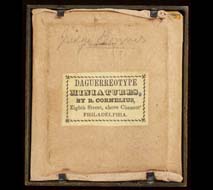 Robert Cornelius Studio Label, ca. 1840. Reproduction.
