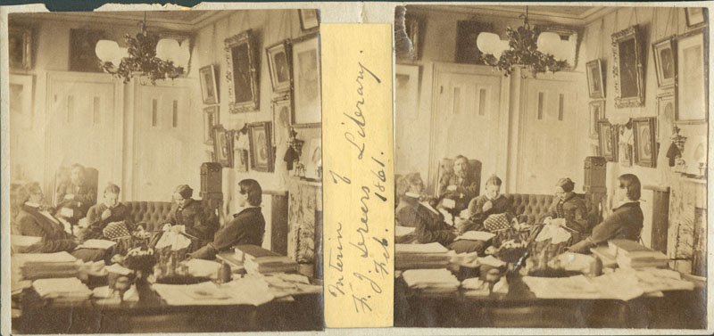 John Moran, [Library in Ferdinand J. Dreer Residence, 1520 Spruce Street, Philadelphia] (Philadelphia: John Moran, February 1861). Stereograph.