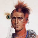 Cephas Grier Childs, after Charles Bird King. “Mah-has-kah, Chief of the Ioways (White Cloud).” Trial proof, hand-colored lithograph. Philadelphia, 1830. Bequest of John A. McAllister, 1884.