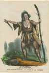 [Nathaniel Currier]. Mr. J. Proctor in his Great Original Character of The Jibbenainosay (in Nick of the Woods). Lithograph with original hand color. (New York, ca. 1856).