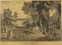 N. M. Harris, artist. Laurel Hill, Penn. (ca. 1850). Drawing based on illustration in Godey’s Lady’s Book (March 1844). On loan from the Burlington Smiths.