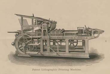 “Patent Lithograph Printing Machine” in R. Hoe & Co., Printing Press, Machine & Saw Manufacturers (New York: Hoe & Company, 1876).  