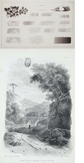Pl. II and XI in Charles Hullmandel, The Art of Drawing on Stone… (1824).