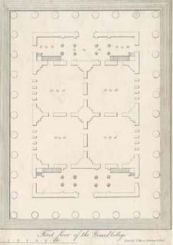 First Floor of the Girard College (Philadelphia: Lith. of J. T. Bowen, ca. 1840). Pen and ink lithograph. 