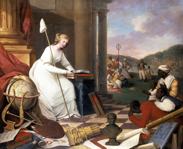 Samuel Jennings, Liberty Displaying the Arts and Sciences, or The Genius of America Encouraging the Emancipation of the Blacks, 1792. Oil on canvas.