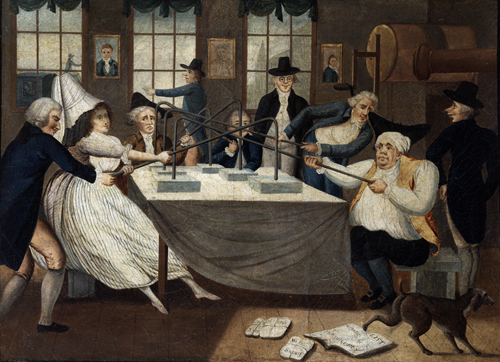 Samuel Collings, Magnetic Dispensary, 1790. Oil on canvas.