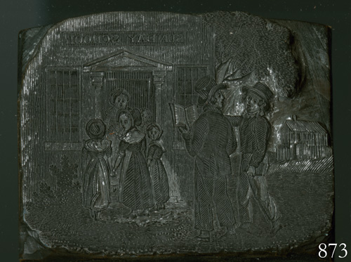 Woodblock no. 873. From the Robert S. Teitelman Collection of American Sunday-School Union Woodblocks and Imprints.