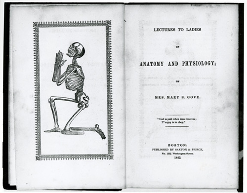 Mary Sargeant Gove Nichols, Lectures to Ladies on Anatomy and Physiology (Boston: Saxton & Peirce, 1842). Frontispiece.