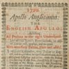 Richard Saunder [sic]. 1720. Apollo Anglicanus: The English Apollo (London: Printed by J. Wilde, for the Company of Stationers, 1720). Historical Society of Pennsylvania. 