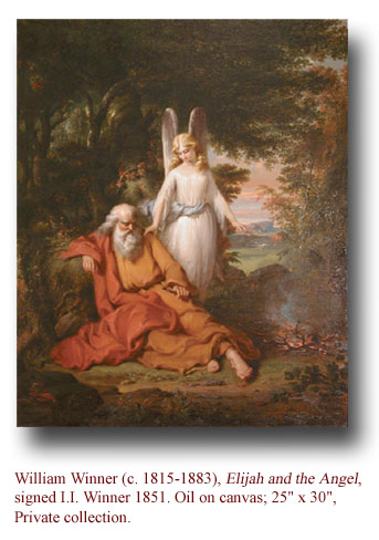 William E. Winner (c. 1815-1883), Elijah and the Angel, 1851. Oil on canvas; 25" x 30". Private collection. 