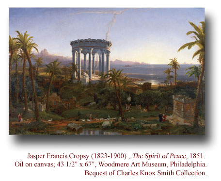 Jasper Francis Cropsey (1823-1900), The Spirit of Peace, 1851. Oil on canvas; 43 3/4" x 67". Woodmere Art Museum, Philadelphia. Bequest of Charles Knox Smith Collection.
