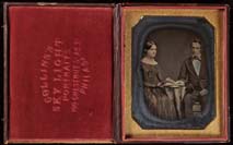 Collins Skylight Portraits. Unidentified Couple. Half-plate daguerreotype. Philadelphia, ca. 1850. Gift of David Long.