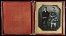 Van Loan & Mayall. Unidentified Boy and Girl. Oversize quarter-plate daguerreotype. Philadelphia, ca. 1846.