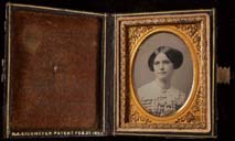 Henry A. Eickmeyer. Ninth-plate Case housing a daguerreotype of Sallie Sherrel Bonnell Houston. Philadelphia, 1856. Gift of Charlotte Dallett.