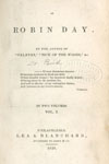 Robert Montgomery Bird. The Adventures of Robin Day. (Philadelphia, 1839). 