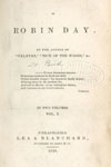 Robert Montgomery Bird. The Adventures of Robin Day. (Philadelphia, 1839).