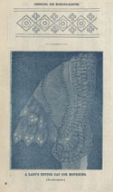 “A Lady’s Netted Cap for Mourning,” in Godey’s Lady’s Book (January, 1858).