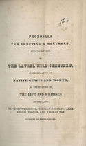 Proposals for Erecting a Monument by Subscription in the Laurel Hill Cemetery. Philadelphia, 1836.