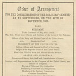 Order of Arrangement for the Consecration of the Soldiers’ Cemetery… (Philadelphia, 1863).
