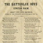 The Satterlee Boys to Uncle Sam. By Sergt Don Fitz Squizzle (Philadelphia, 1863?).