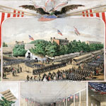 View of the Volunteer Refreshment Saloon. J. Queen, Colored lithograph(Philadelphia, 1861?).