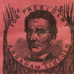 Pink Ribbon or Banner. Lincoln, Hamlin and Liberty.