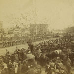 Schreiber & Glover, Funeral procession for President Lincoln, 1000 block of South Broad Street. Albumen print photograph (Philadelphia, 1865). 