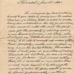 Maurice Traubel, Letter of Solicitation, June 23, 1860.  Courtesy of The Library of Congress, Manuscript Division.