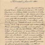 Maurice Traubel, Letter of Solicitation, June 23, 1860.  Courtesy of The Library of Congress, Manuscript Division.