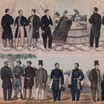 Louis Haugg, Philadelphia, Paris & New York Fashions, for Spring & Summer of 1864 (Philadelphia: Published and sold by F. Mahan, 1864). Colored by A. Biegeman. Crayon lithograph, hand-colored. 