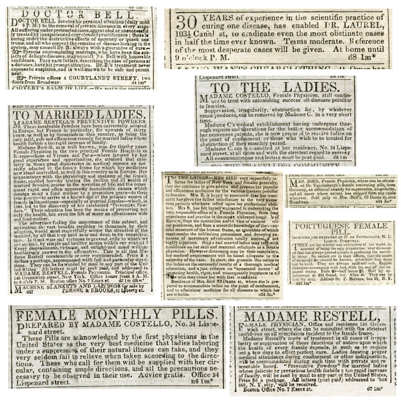 abortion ads from 1841