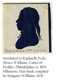 Attributed to Raphaelle Peale, Moses Williams, Cutter of Profiles. Philadelphia, ca. 1803. Silhouette.