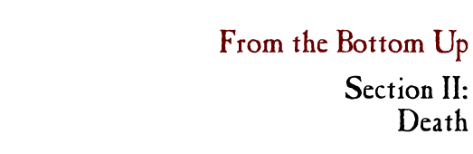 From the Bottom Up, Section I: Introduction