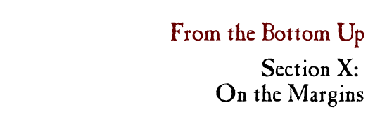 From the Bottom Up, Section I: Introduction